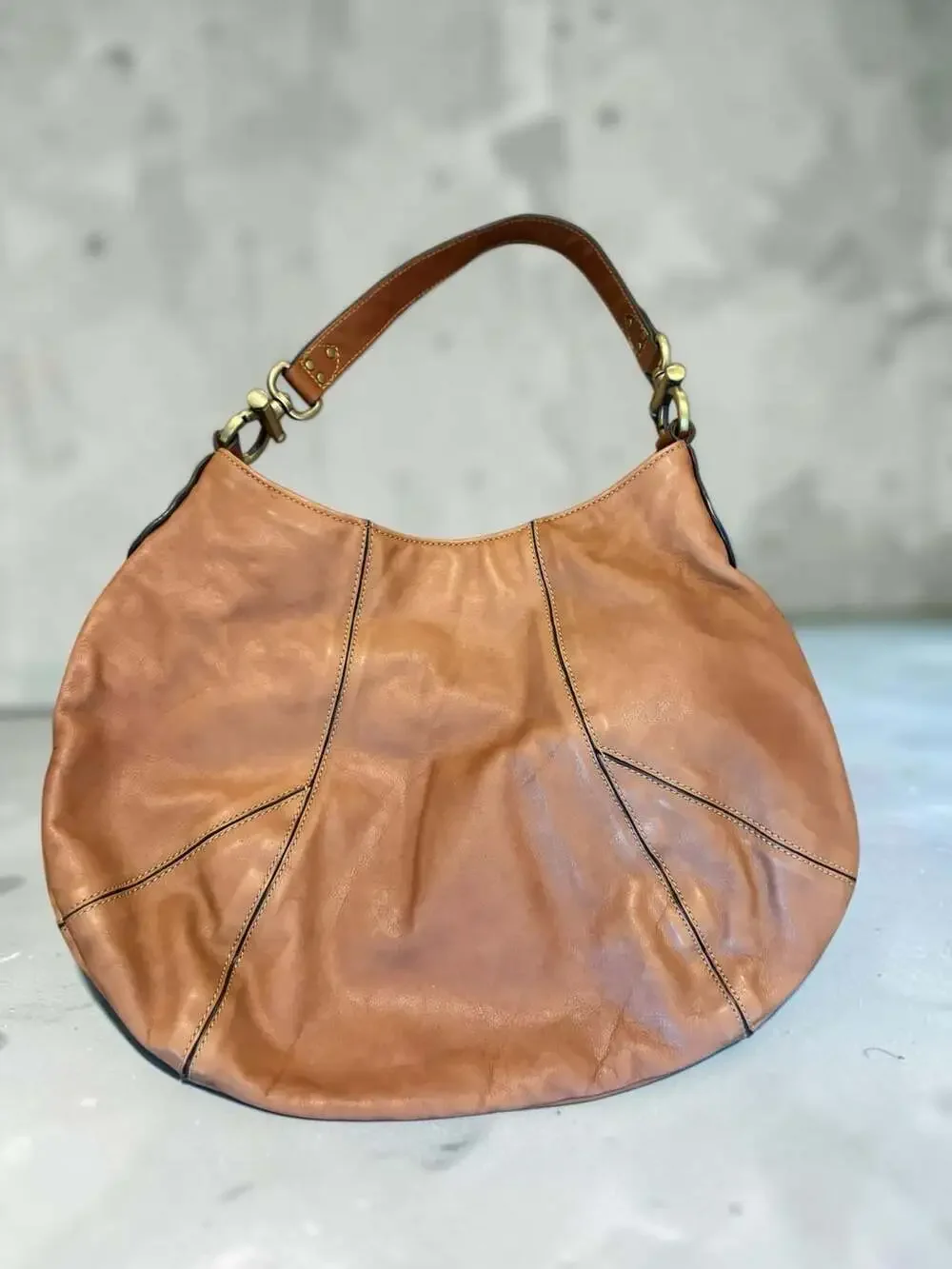The Limited Brown Leather Shoulder Bag Hobo Purse